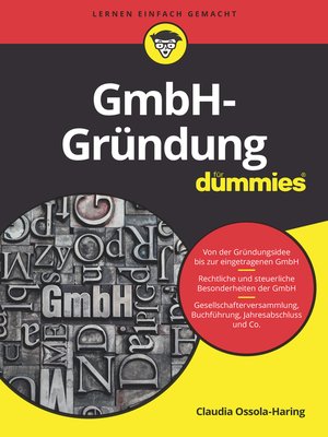 cover image of GmbH-Gr&uuml;ndung f&uuml;r Dummies